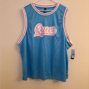 The Phluid Project Pride 365 Pink Letters Blue Jersey Size 4X NWT